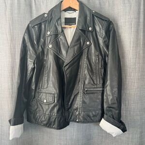 Banana Republic Black Vegan Leather Jacket for Women